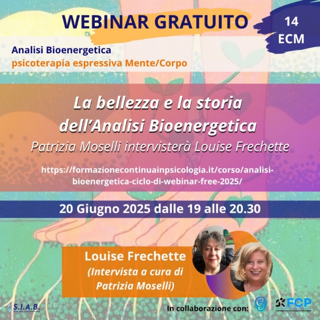 Webinar Gratuito in Analisi Bioenergetica 2025 In collaborazione con IIBA – International Institute for Bioenergetic Analysis